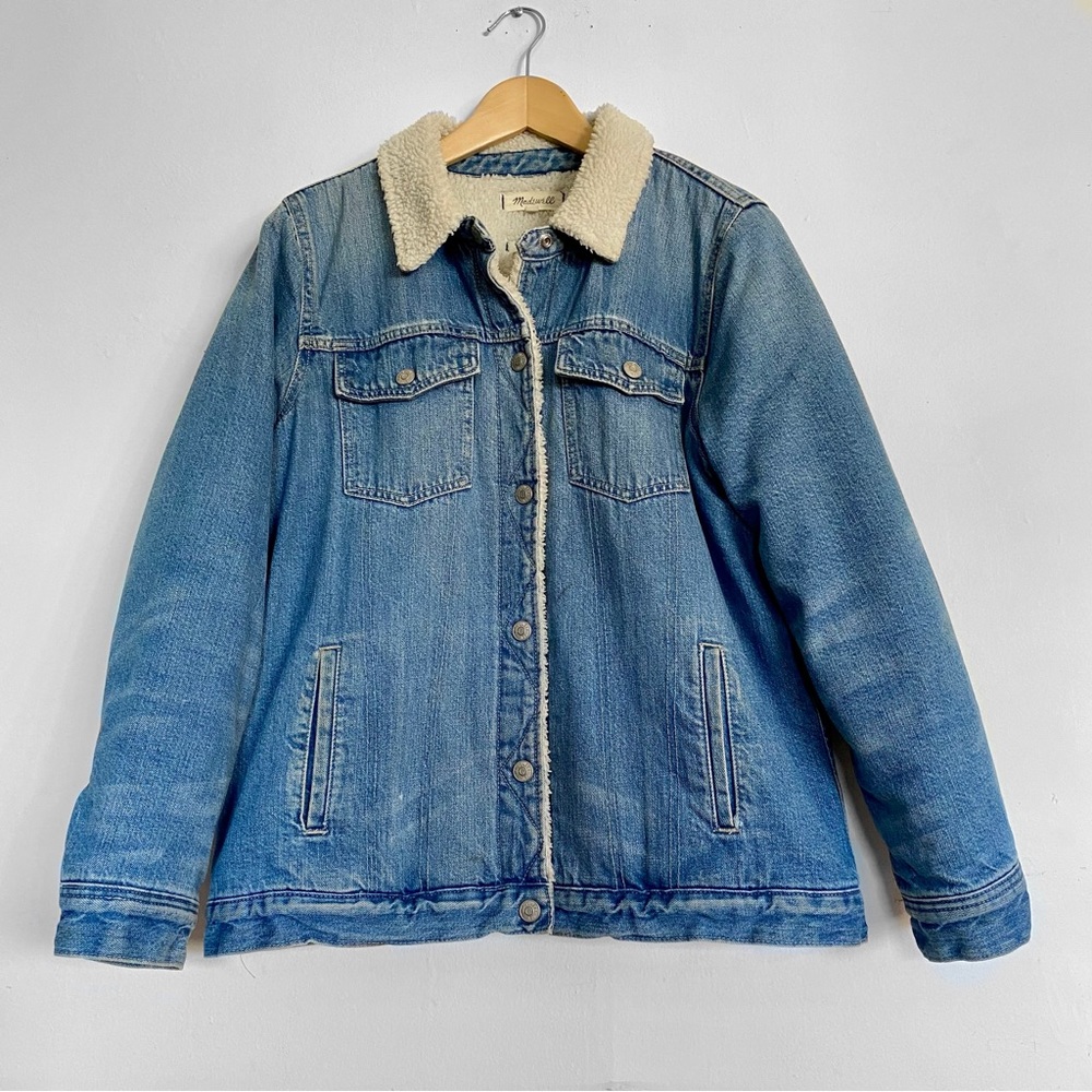 Madewell Lightwash Denim Sherpa